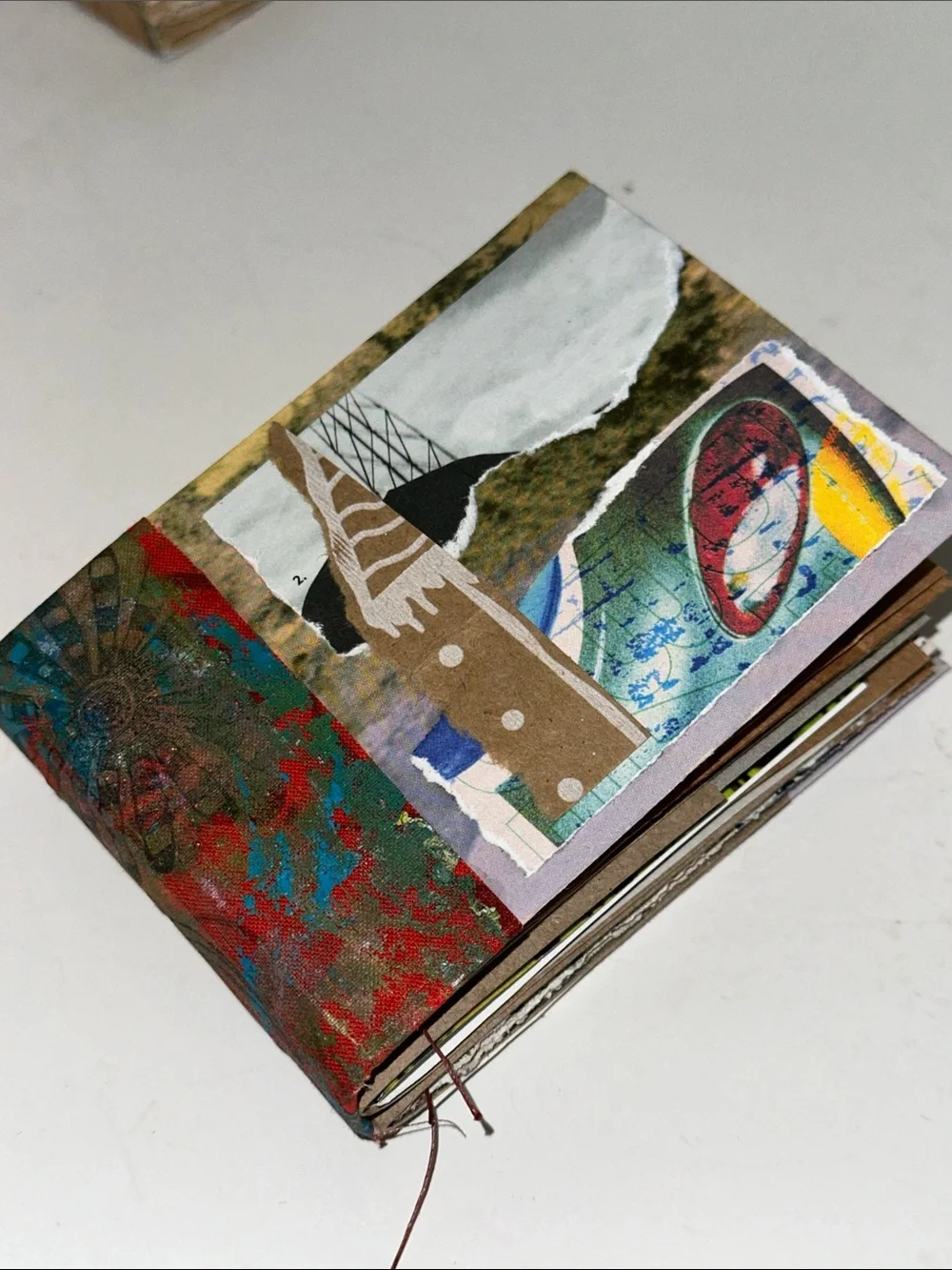 Set of 4 Handmade Mini Junk Journals— Green, Blue & Teal Accents